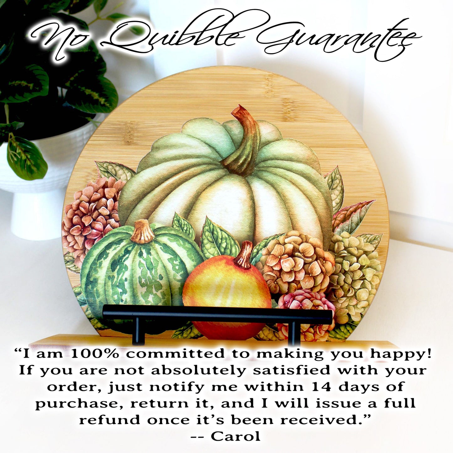 Personalized Decorative Cookbook Stand, Thanksgiving Fall Pumpkin Art Print, Recipe Book Holder, Kitchen Home Decor, Tablet Ipad Stand Gift