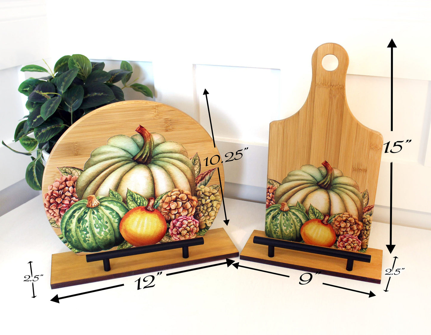 Personalized Decorative Cookbook Stand, Thanksgiving Fall Pumpkin Art Print, Recipe Book Holder, Kitchen Home Decor, Tablet Ipad Stand Gift