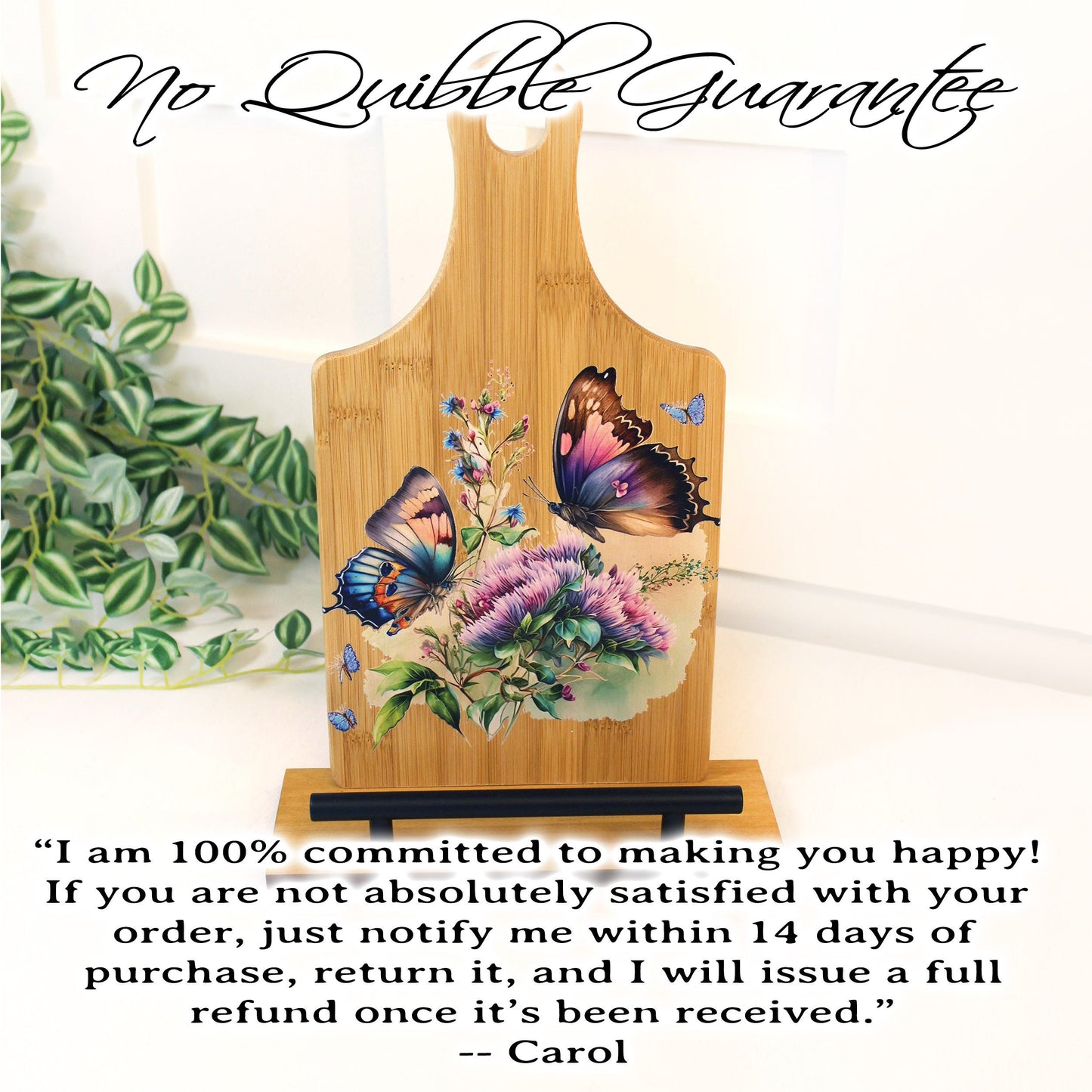 Personalized Decorative Cookbook Stand, Wooden Recipe Book Holder, Kitchen Home Decor, Tablet Ipad Stand, Butterfly Lover Housewarming Gift