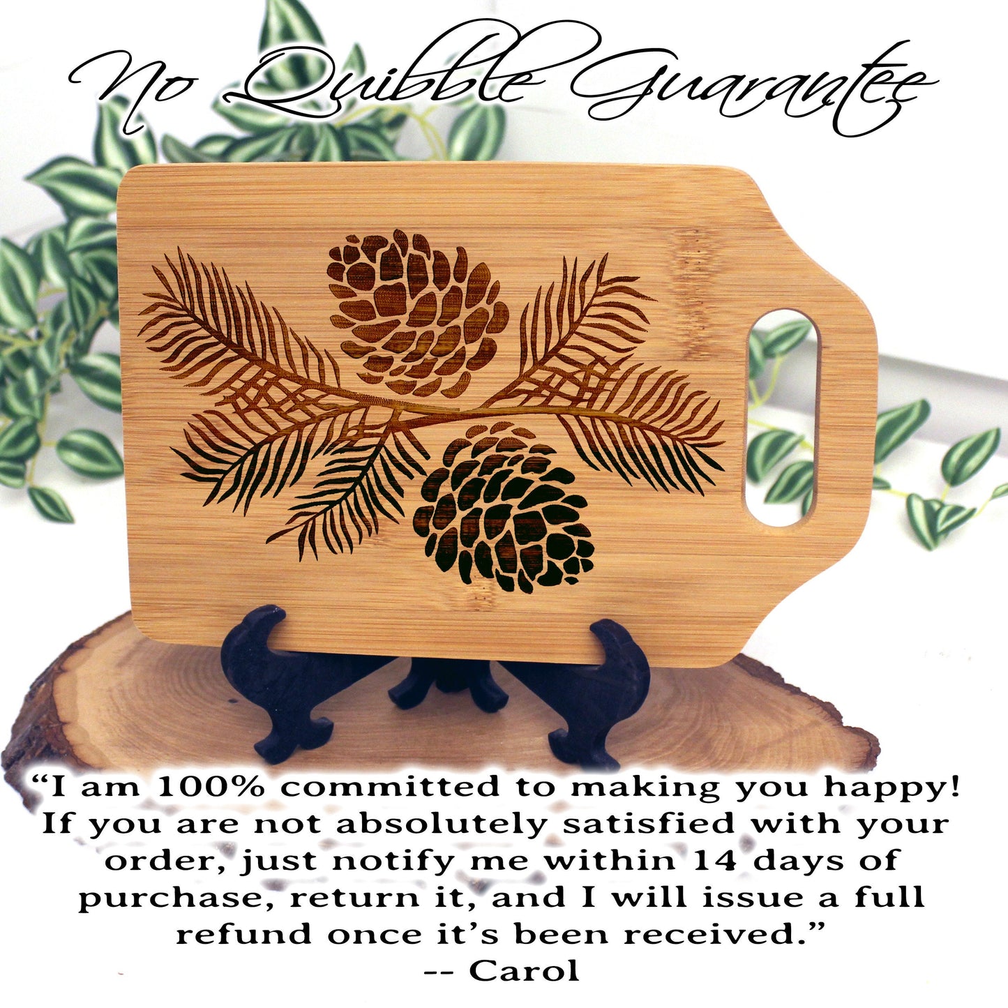 Pine Cone Home Decor, Engraved Bamboo Cutting Board, Cheese Cutting Board, Environmentally Friendly Gifts, Pinecone Home Decor
