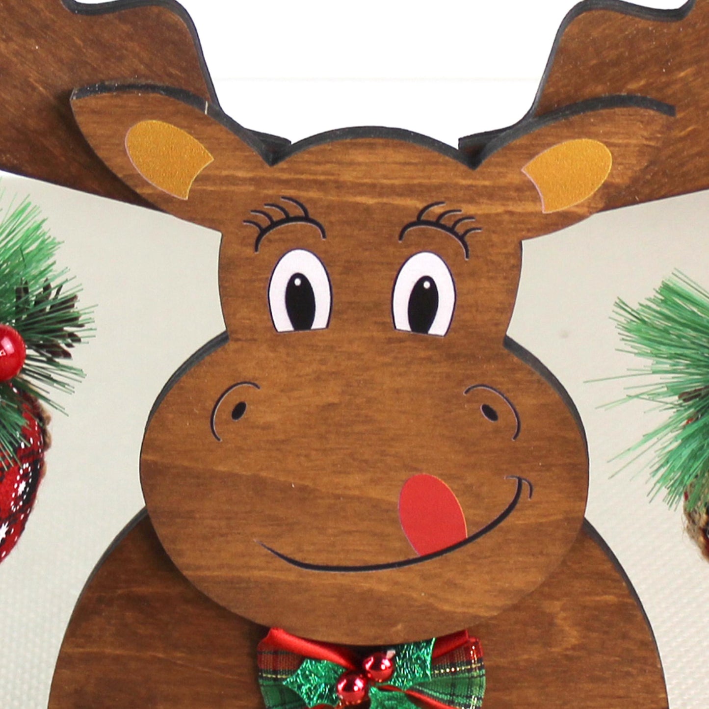 Rustic Wooden Moose, Modern Christmas Farmhouse Decor, Fireplace Mantel Decoration, Tabletop Centerpiece