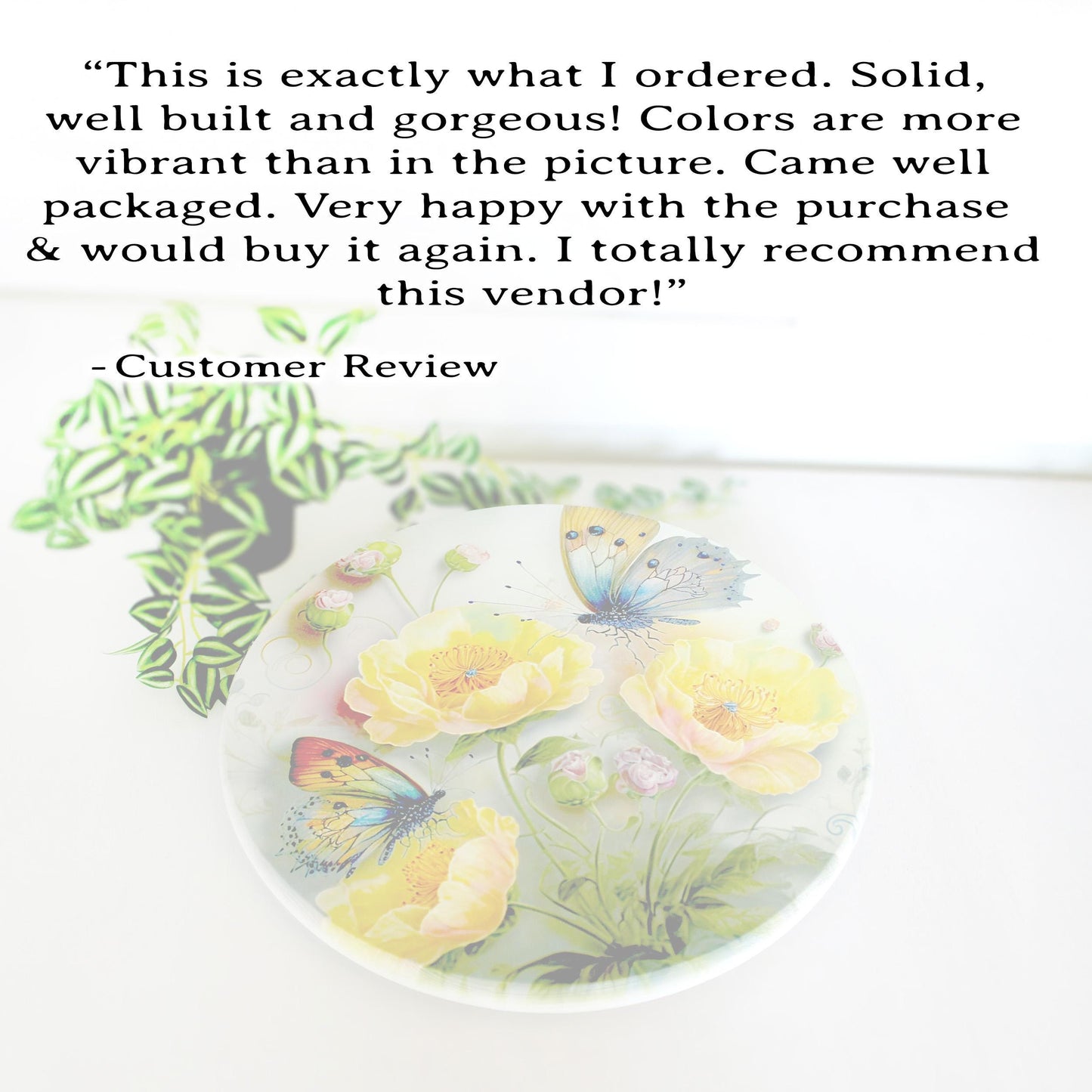 Buttercup Daisies and Butterflies Lazy Susan, Personalized Kitchen & Bath Organizer, Dining Table Centerpiece, Unique Custom Gift, Size Vary