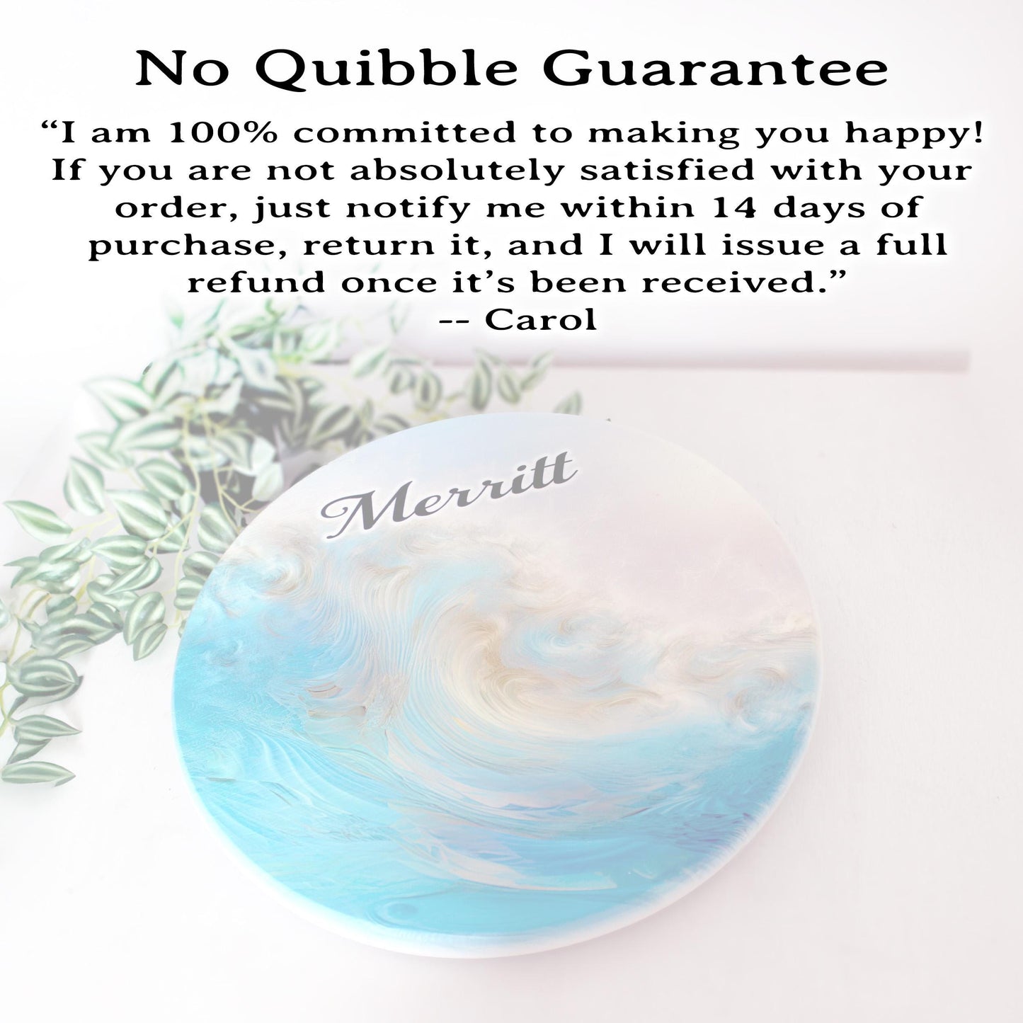 Ocean Wave Blue and Gold Wood Lazy Susan Turntable, Personalized Kitchen and Bath Organizer, Dining Table Centerpiece, Unique Gift Size Vary