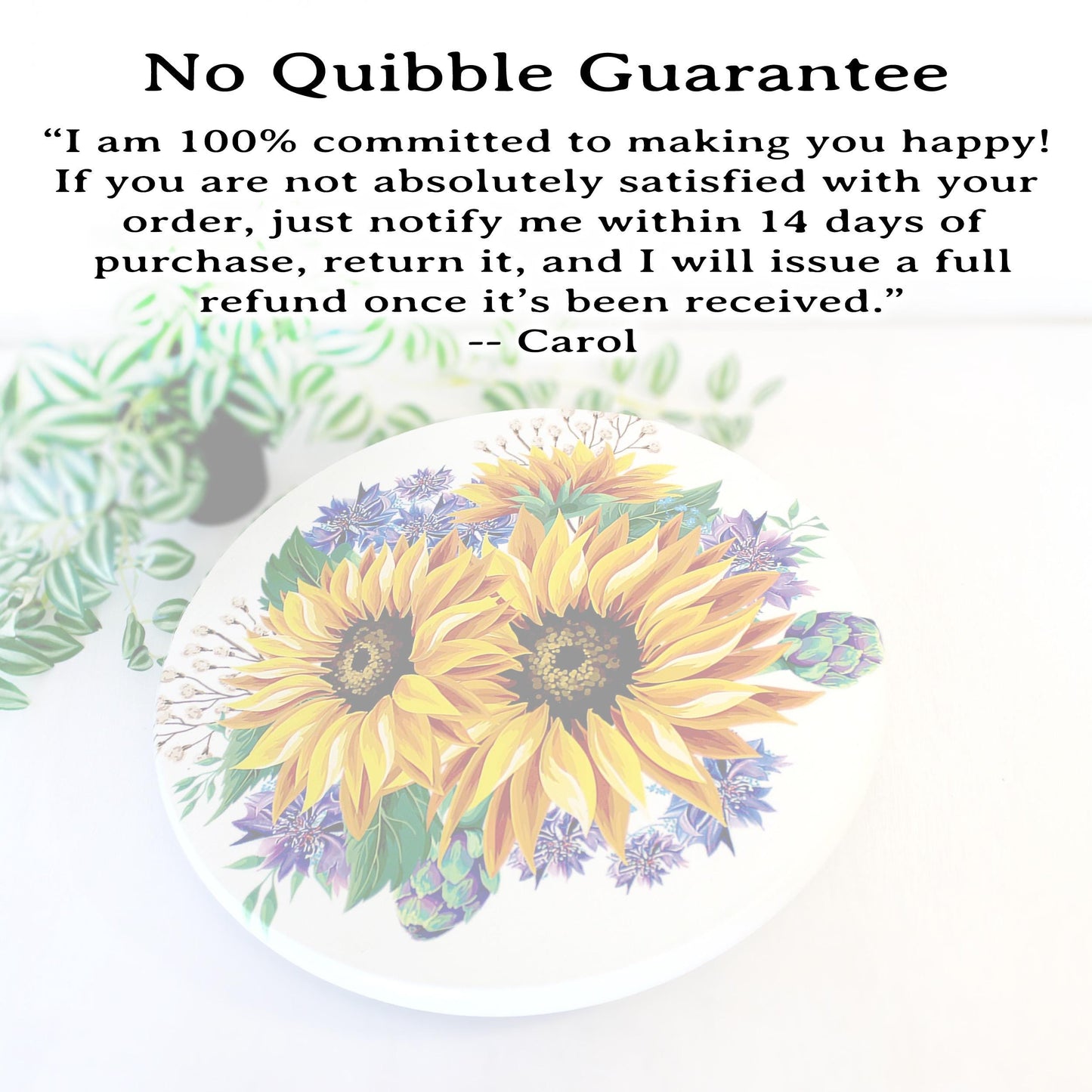 Sunflowers and Cornflowers Custom Lazy Susan Turntable, Personalized Kitchen and Bath Organizer, Unique Dining Table Centerpiece, Sizes Vary