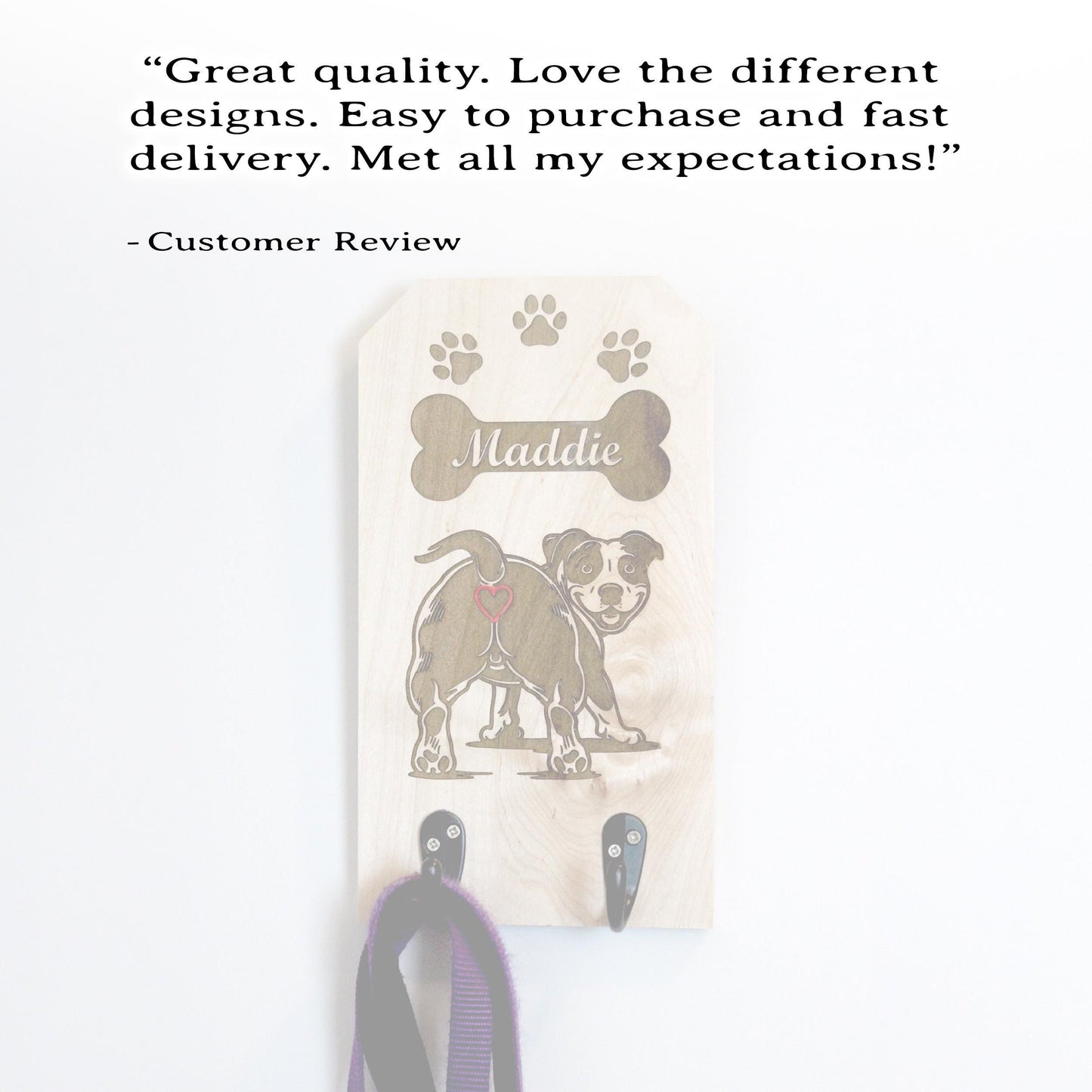 Personalized Wall Mounted Coat Rack, Wooden Key Holder, Bathroom Pool Towel Hook, Dog Leash Holder, Dog Lovers Gift