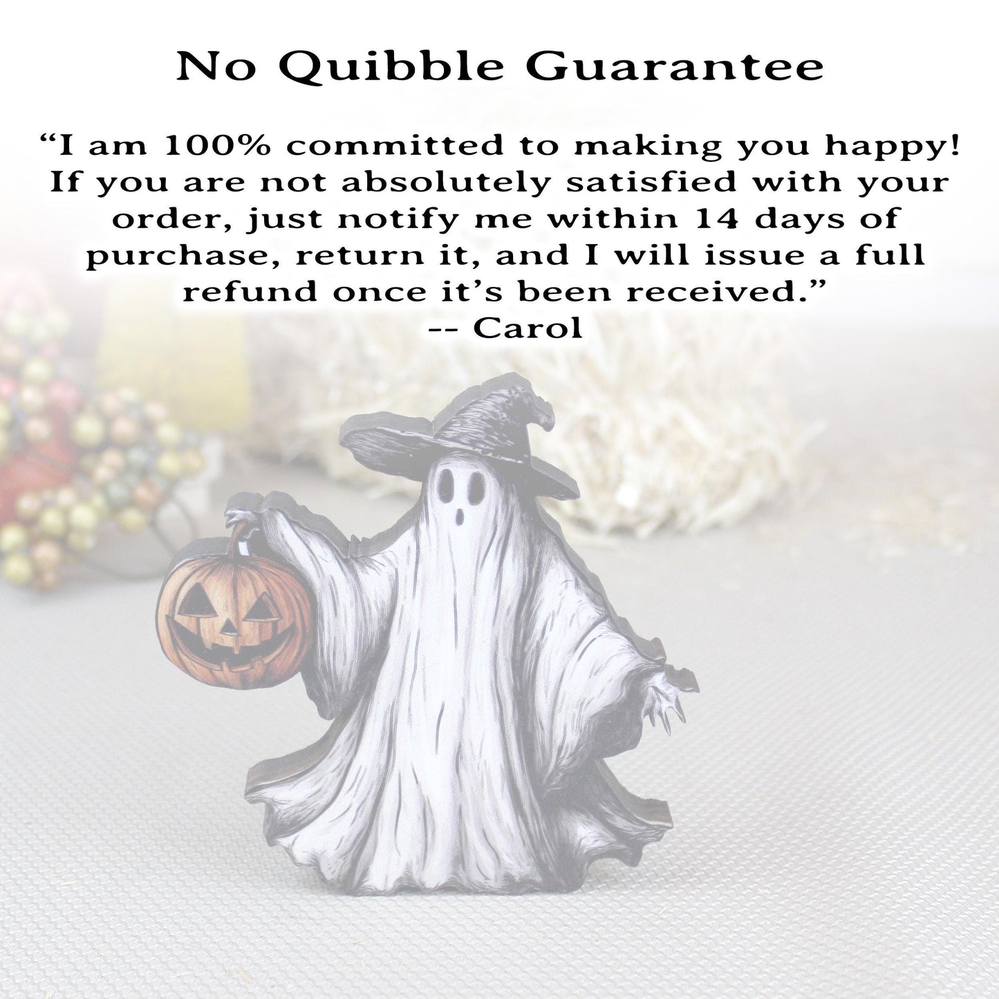Halloween Ghost Shelf Sitter – Rustic Décor, Good for Tiered Trays, Mantels & Shelves, Perfect For Halloween Nights and Soft Autumn Breezes