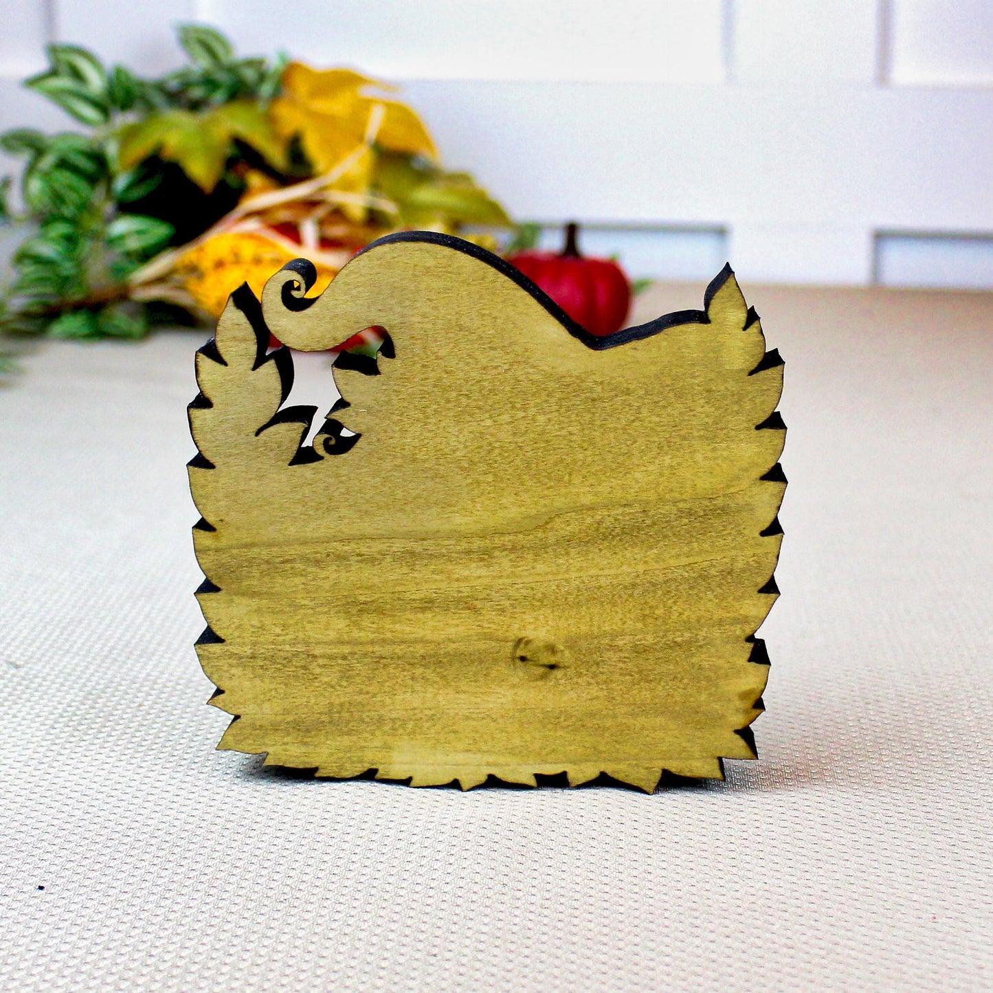 Pink Ghost Halloween Shelf Sitter – Multi-Layer Wooden Scene with Pumpkins and Flowers. Rustic Accent for Tiered Trays, Mantels & Shelves