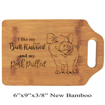 Pig Lover Gift, Pig Cutting Board, BBQ Cutting Board, BBQ Gifts, Cheese Board, Housewarming Gift, , I like my butt rubbed and my pork pulled