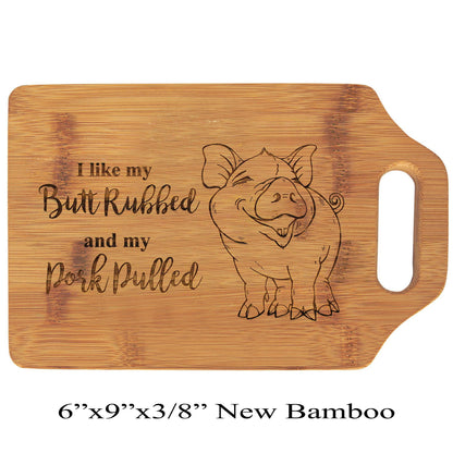 Funny BBQ Pig Lover Bamboo Cutting Board – 9"x6" – Personalized Kitchen Gift