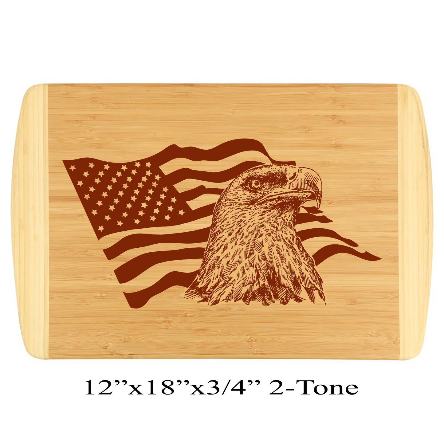 Patriotic Home Decor - Bamboo Cutting Board - Wooden Cutting Board that makes great Environmentally Friendly Gifts, Wooden Easel Included