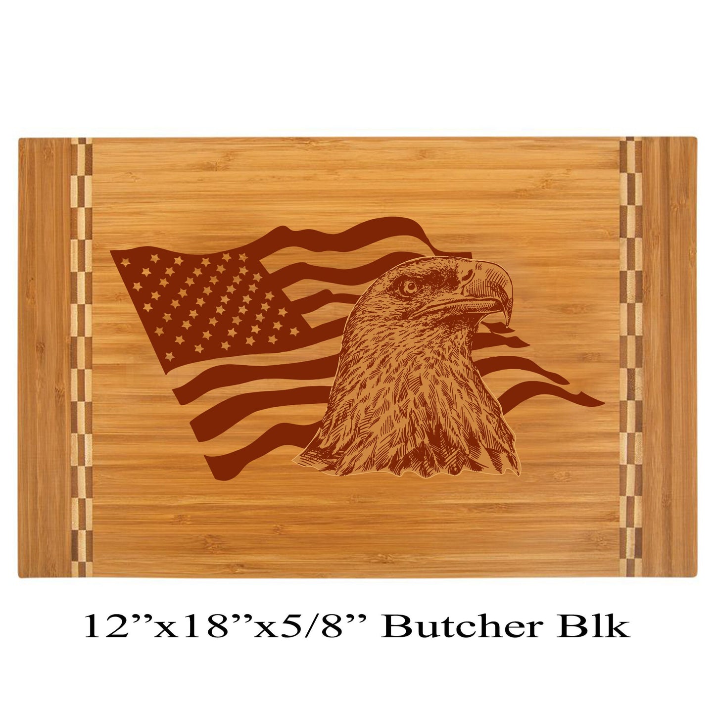 Patriotic Home Decor - Bamboo Cutting Board - Wooden Cutting Board that makes great Environmentally Friendly Gifts, Wooden Easel Included