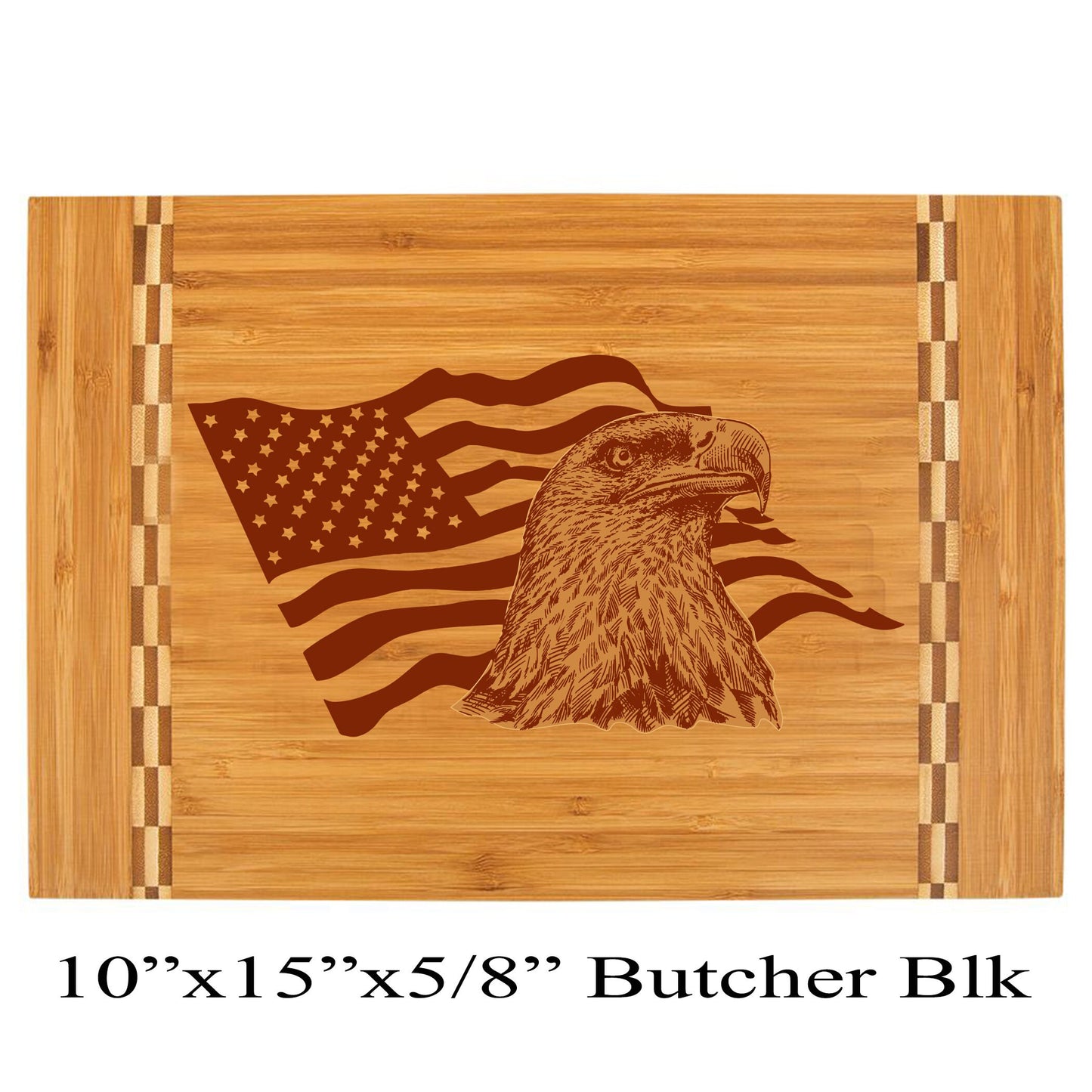 Patriotic Home Decor - Bamboo Cutting Board - Wooden Cutting Board that makes great Environmentally Friendly Gifts, Wooden Easel Included