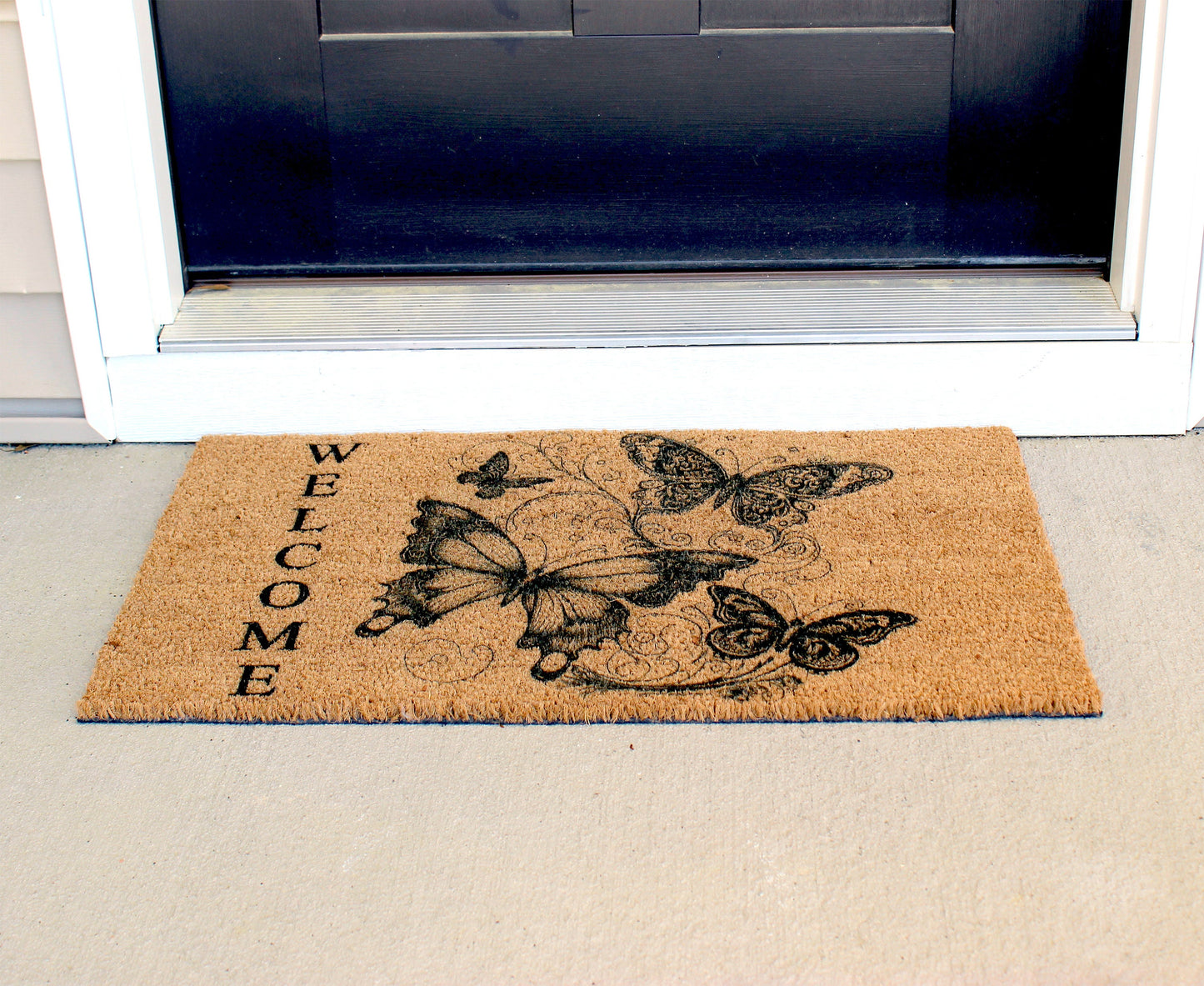 Butterfly Doormat, Natural Coir Door Mat 18" x 30", Welcome Door Mat, Perfect Housewarming Gift, New Home Gift or Mother's Day Gift
