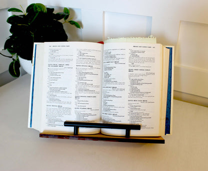 Personalized wooden cookbook stand, tablet & Ipad holder, Rustic Mountain Sunrise, Family Recipe Holder, UV Printed Bamboo Stan or Easel