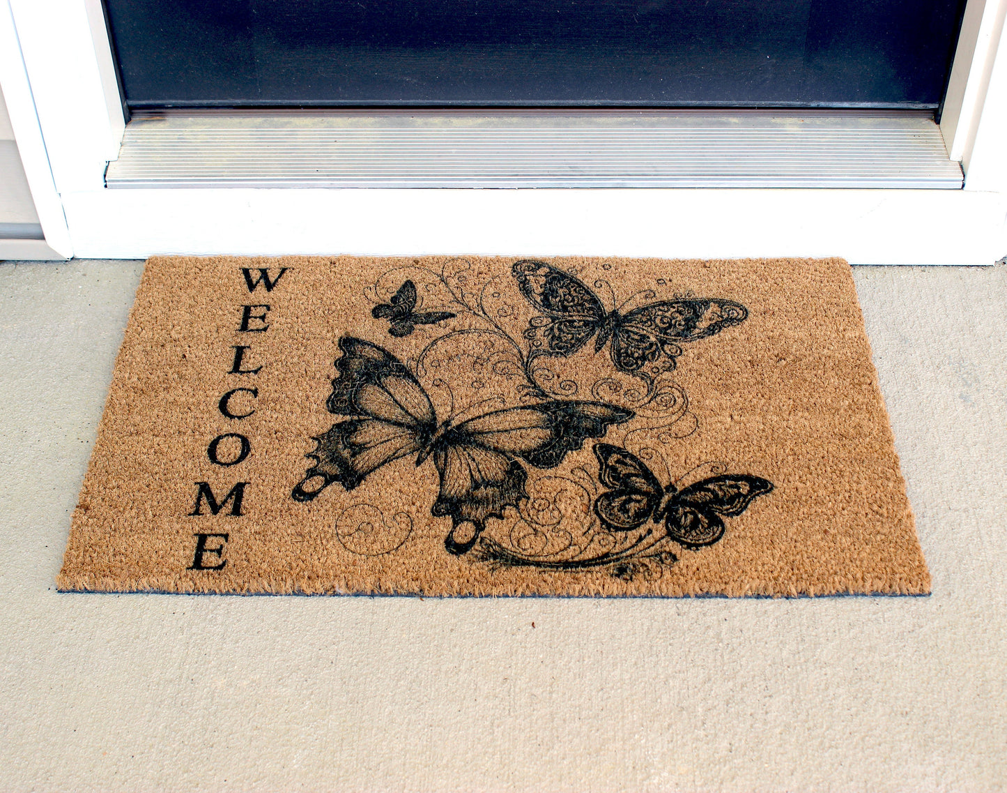 Butterfly Doormat, Natural Coir Door Mat 18" x 30", Welcome Door Mat, Perfect Housewarming Gift, New Home Gift or Mother's Day Gift