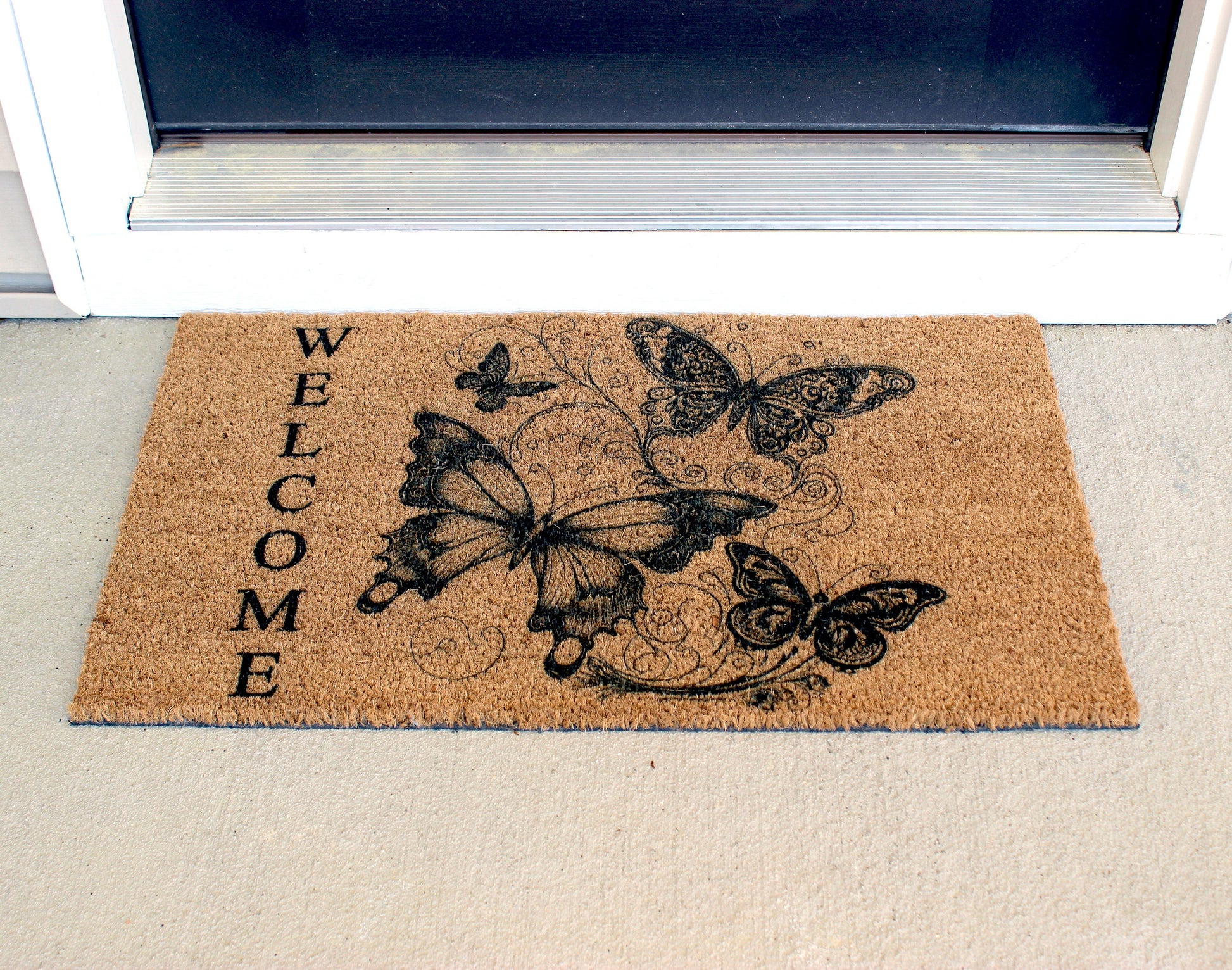Butterfly Doormat, Natural Coir Door Mat 18" x 30", Welcome Door Mat, Perfect Housewarming Gift, New Home Gift or Mother's Day Gift