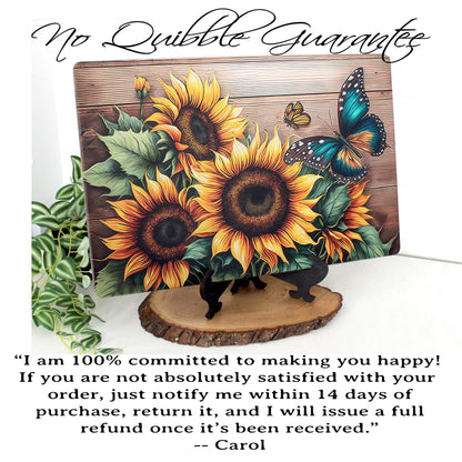 Personalized Farmhouse Cutting Board, Decorative Sunflower and Butterfly Lovers Gift, Custom Bamboo Cheese Board, Rustic Kitchen Decor
