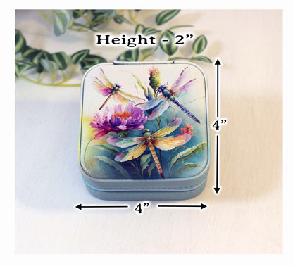 Beautiful Dragonfly Travel Jewelry Case, Custom Bridesmaid Wedding Gift, Perfect Birthday or Mother's Day Gift or Favors, Leatherette