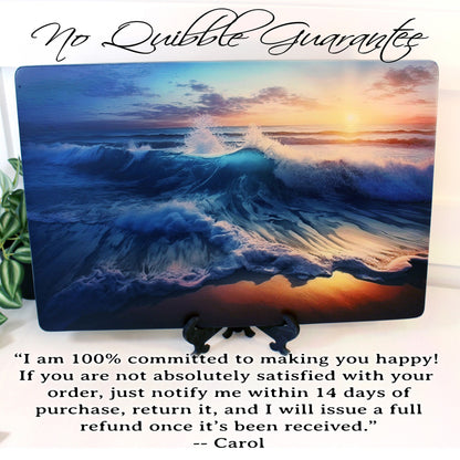 Sunset at the Beach Brighten up your Kitchen Decor with this Environmentally Friendly Bamboo Cutting Board Decorated with UV Ink