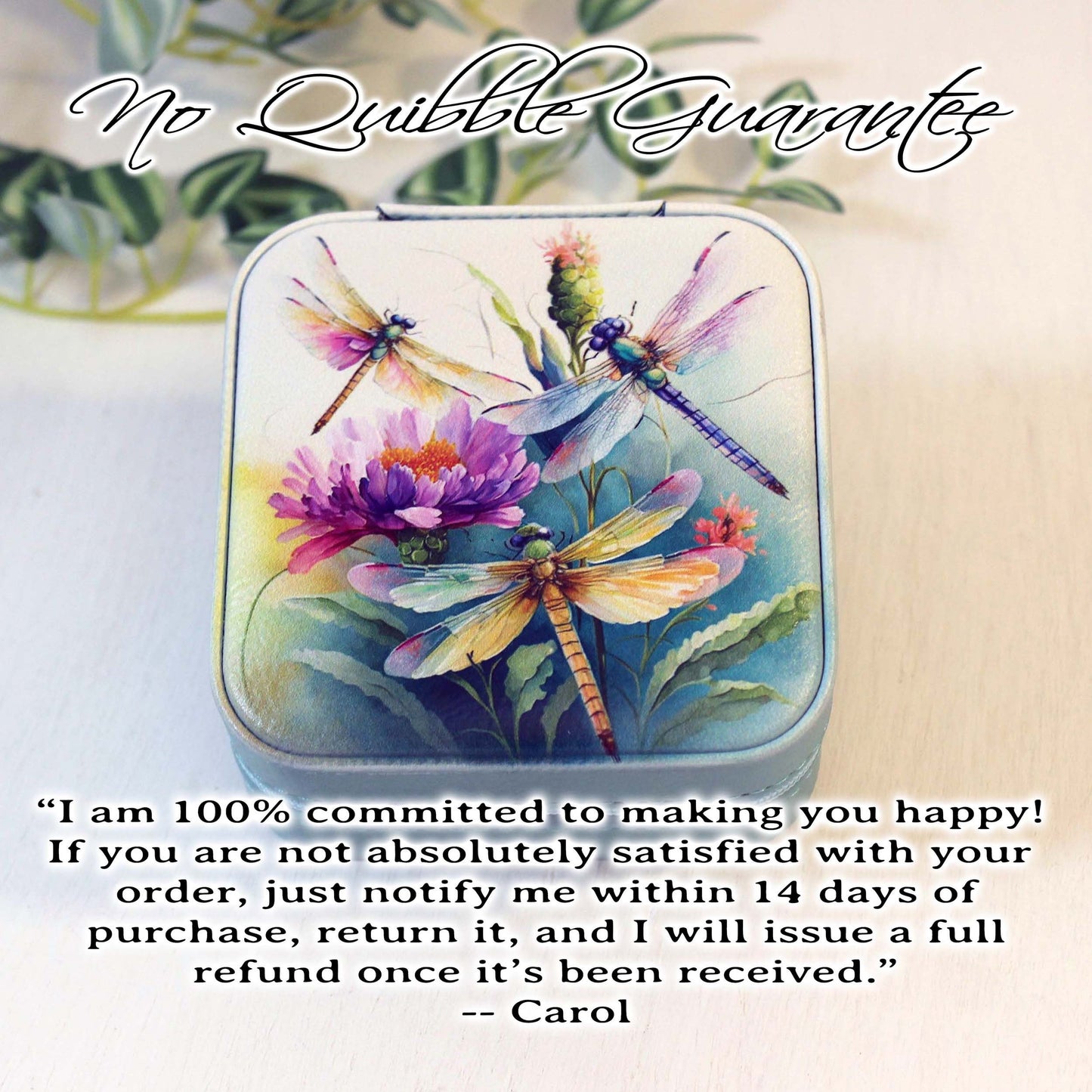 Beautiful Dragonfly Travel Jewelry Case, Custom Bridesmaid Wedding Gift, Perfect Birthday or Mother's Day Gift or Favors, Leatherette