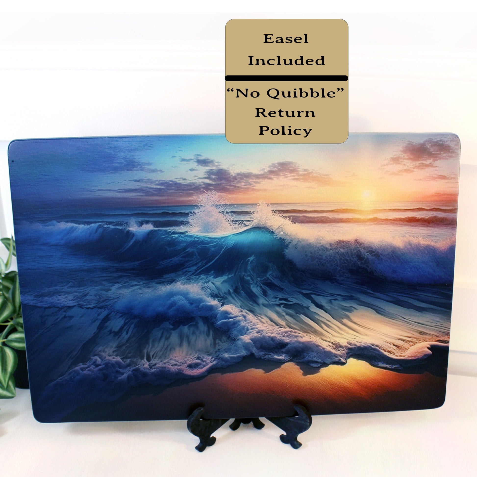 Sunset at the Beach Brighten up your Kitchen Decor with this Environmentally Friendly Bamboo Cutting Board Decorated with UV Ink