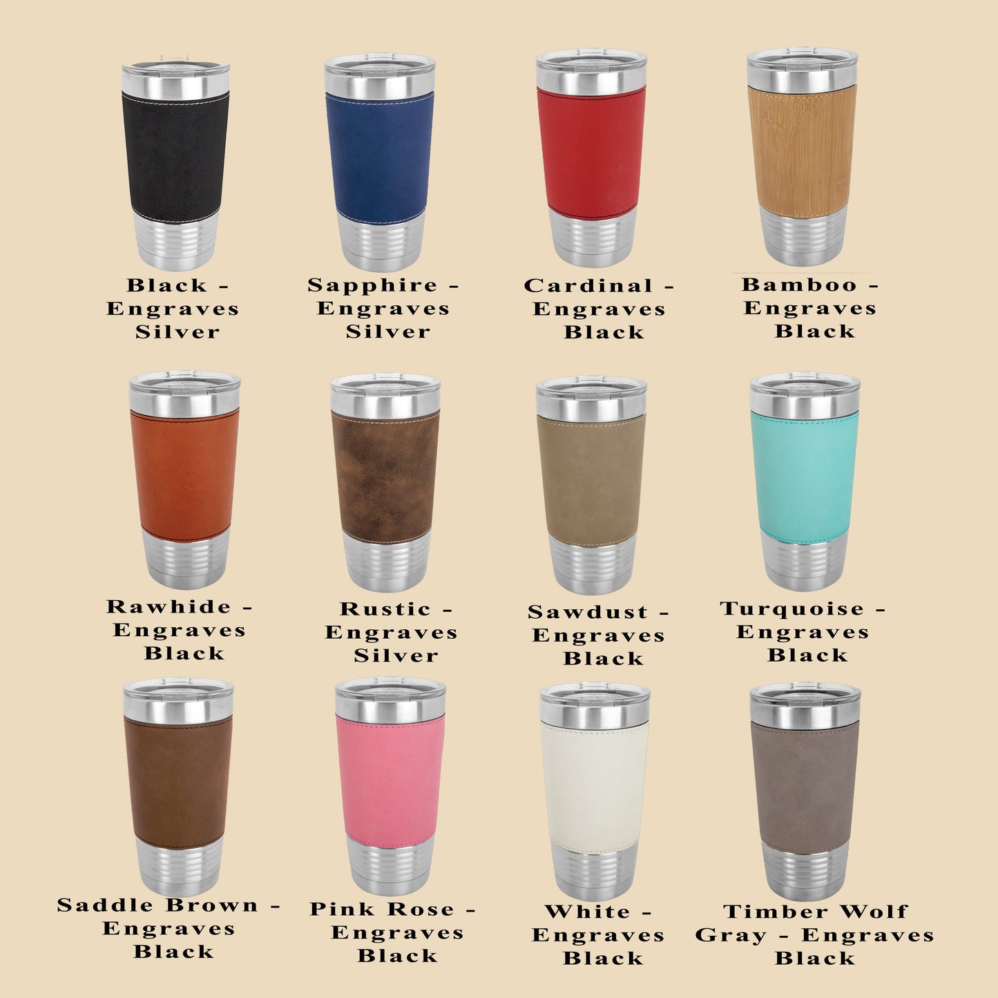 Beautiful Detailed Summer Birds Engraved on this Insulated Leatherette Wrapped Insulated Stainless Steel Coffee Travel Mug, Bird Lover Gift