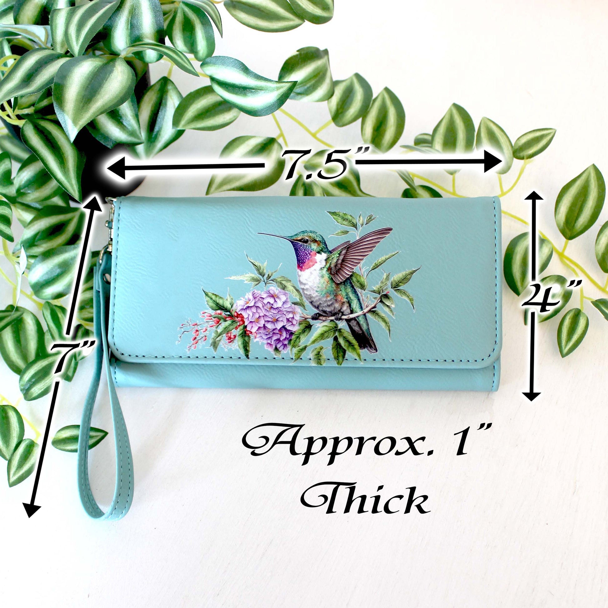 Hummingbird and Lilac Flowers Leatherette Women's Wallet w/ ID Display is a Perfect Gift for her Birthday and Mother's Day