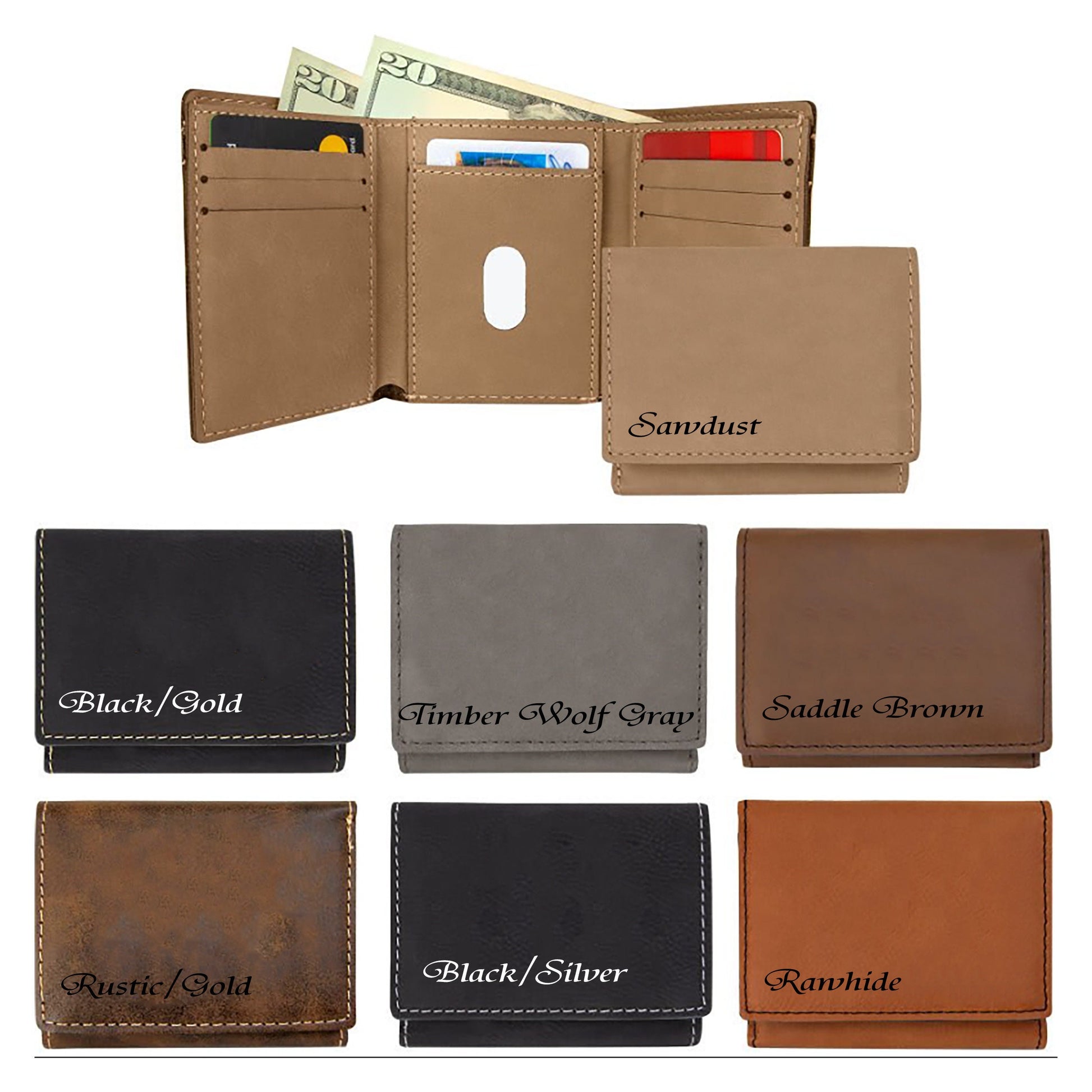 Men's Leather Bifold/Trifold Fishing Wallet. Perfect Fisherman's gift. Large Mouth Bass. Engraved Fishing Art. Engraved Mountain Fishing.