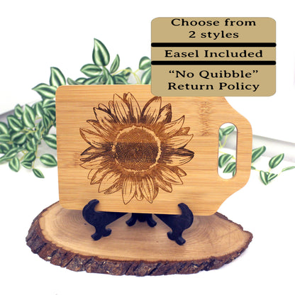 Sunflower Kitchen Decor, Personalized Bamboo Cutting Board, Wooden Cheese Board, Wooden Cutting Board, great Environmentally Friendly Gifts