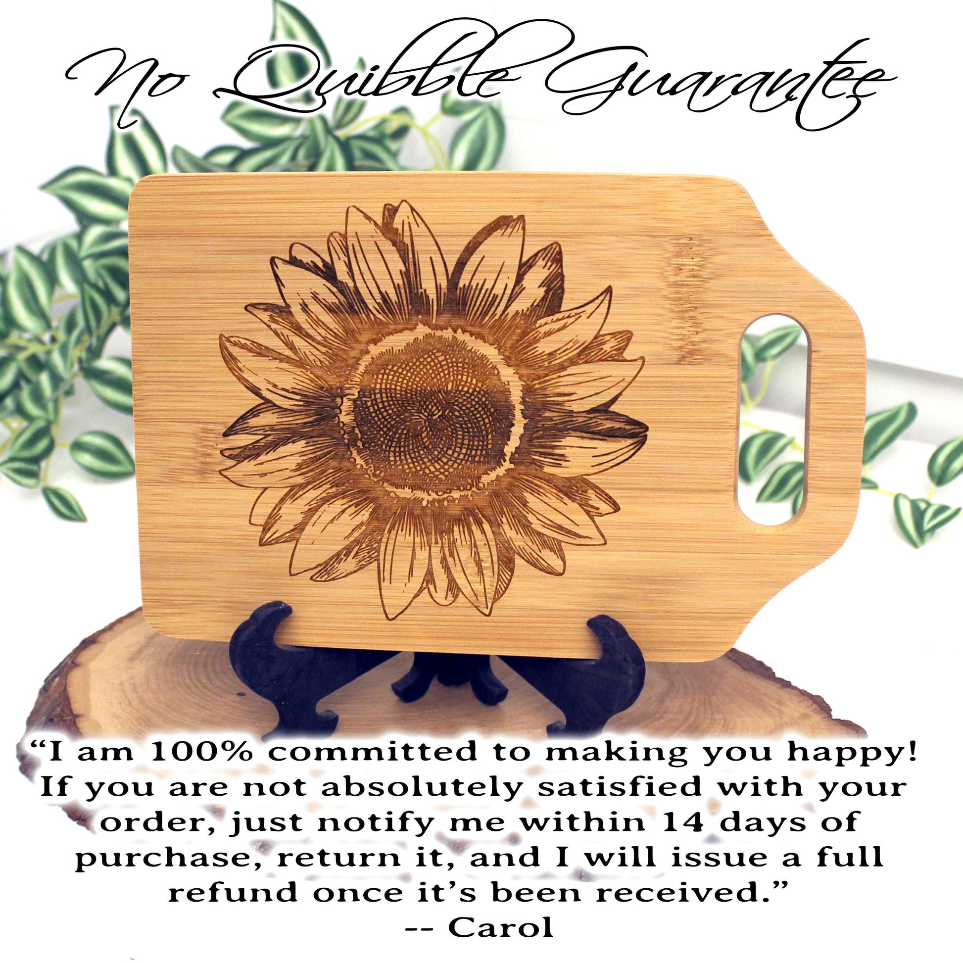 Sunflower Kitchen Decor, Personalized Bamboo Cutting Board, Wooden Cheese Board, Wooden Cutting Board, great Environmentally Friendly Gifts