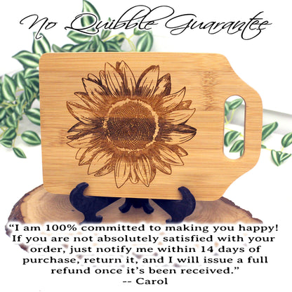 Sunflower Kitchen Decor, Personalized Bamboo Cutting Board, Wooden Cheese Board, Wooden Cutting Board, great Environmentally Friendly Gifts