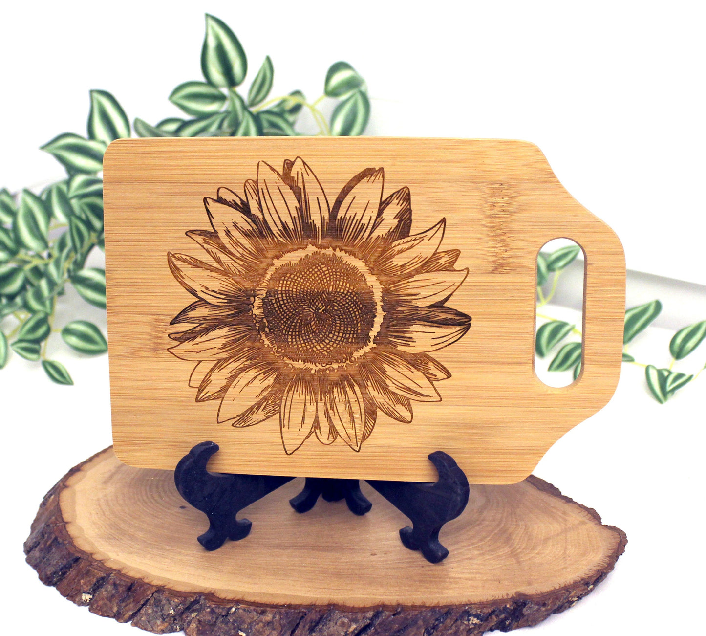 Sunflower Kitchen Decor, Personalized Bamboo Cutting Board, Wooden Cheese Board, Wooden Cutting Board, great Environmentally Friendly Gifts