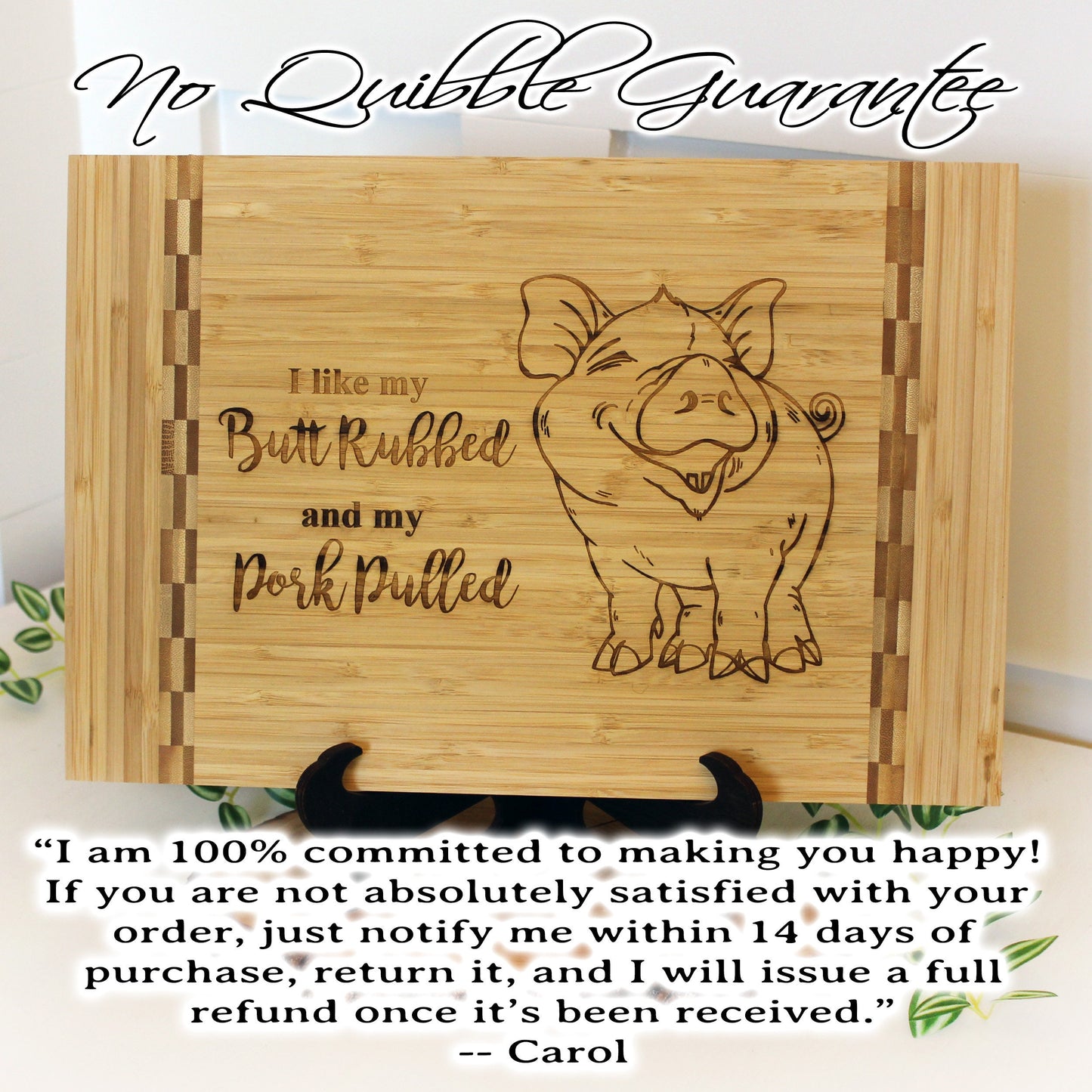 BBQ Pig Cutting Board, BBQ Cutting Board, Pig Lover Gifts, Housewarming, I like my butt rubbed and my pork pulled, Wooden Easel Included