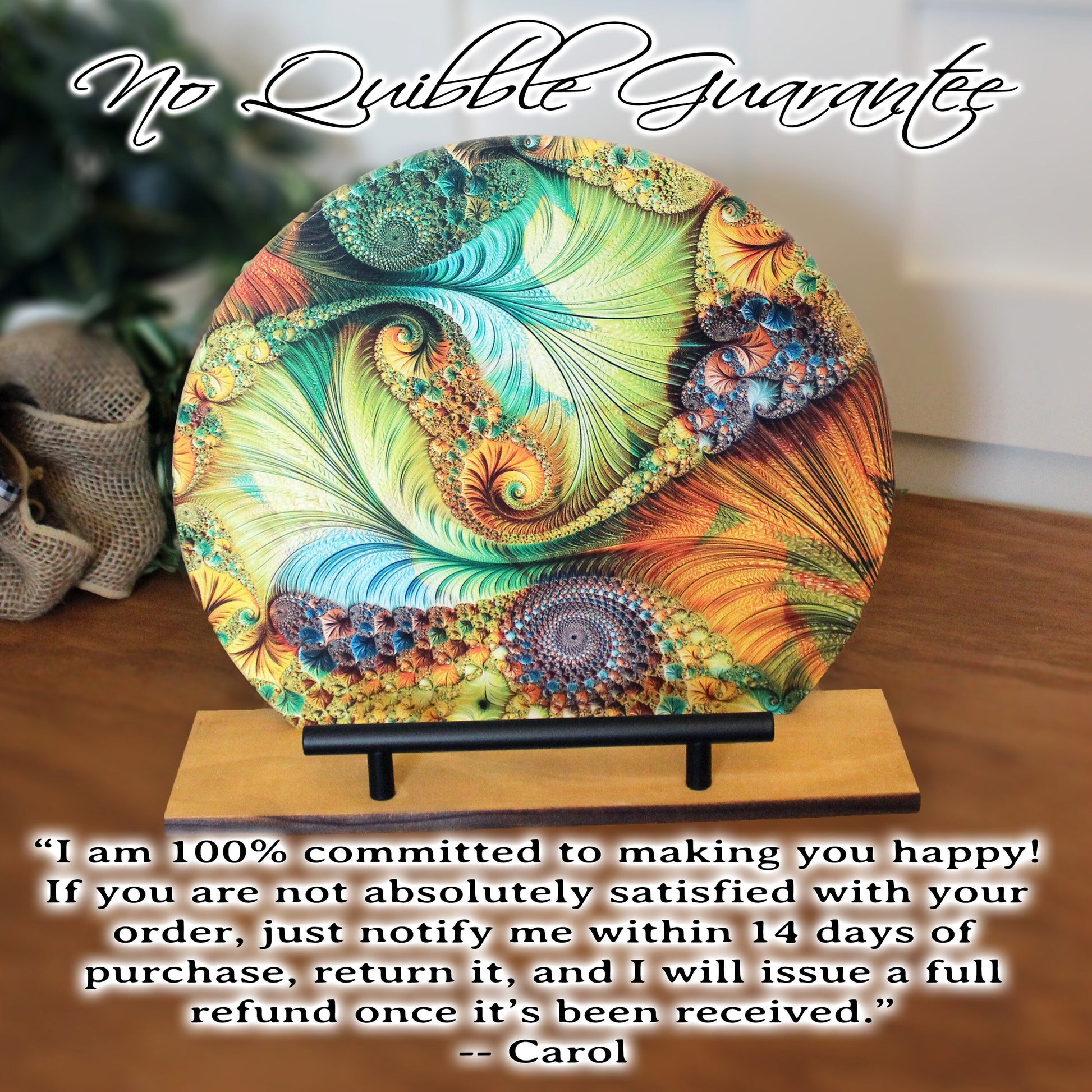 Personalized wooden cookbook stand, tablet & Ipad holder, Multi-Color Factal Design, Family Recipe Holder, UV Printed Bamboo Stand, Easel