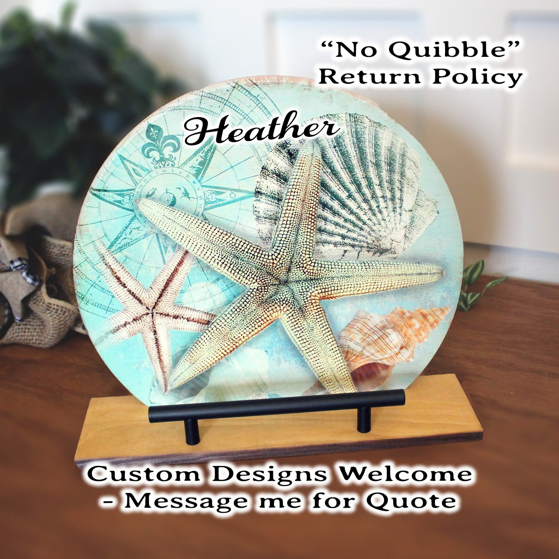 Personalized wooden cookbook stand, tablet & Ipad holder, Beach Lover Gift, Custom Book Valet, Family Recipe Holder, UV Printed Bamboo Stand