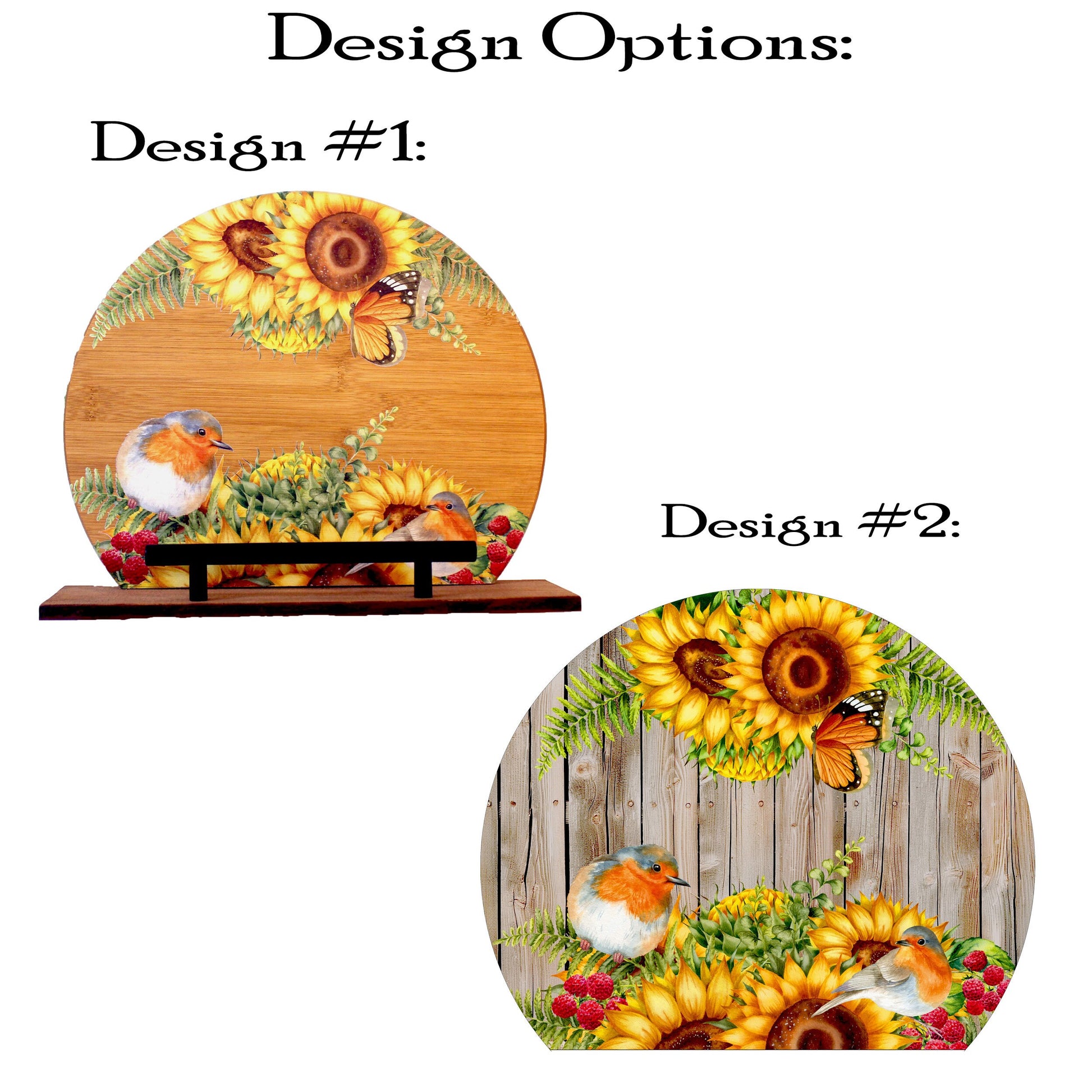 Personalized Sunflowers and Birds Cookbook Stand, Decorative Kitchen Counter Home Decor, Recipe Book Holder, Tablet Ipad Stand Gift