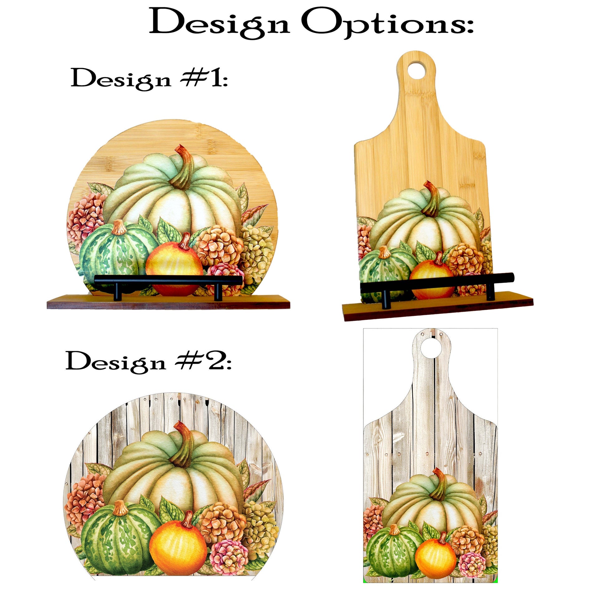 Personalized Decorative Cookbook Stand, Thanksgiving Fall Pumpkin Art Print, Recipe Book Holder, Kitchen Home Decor, Tablet Ipad Stand Gift