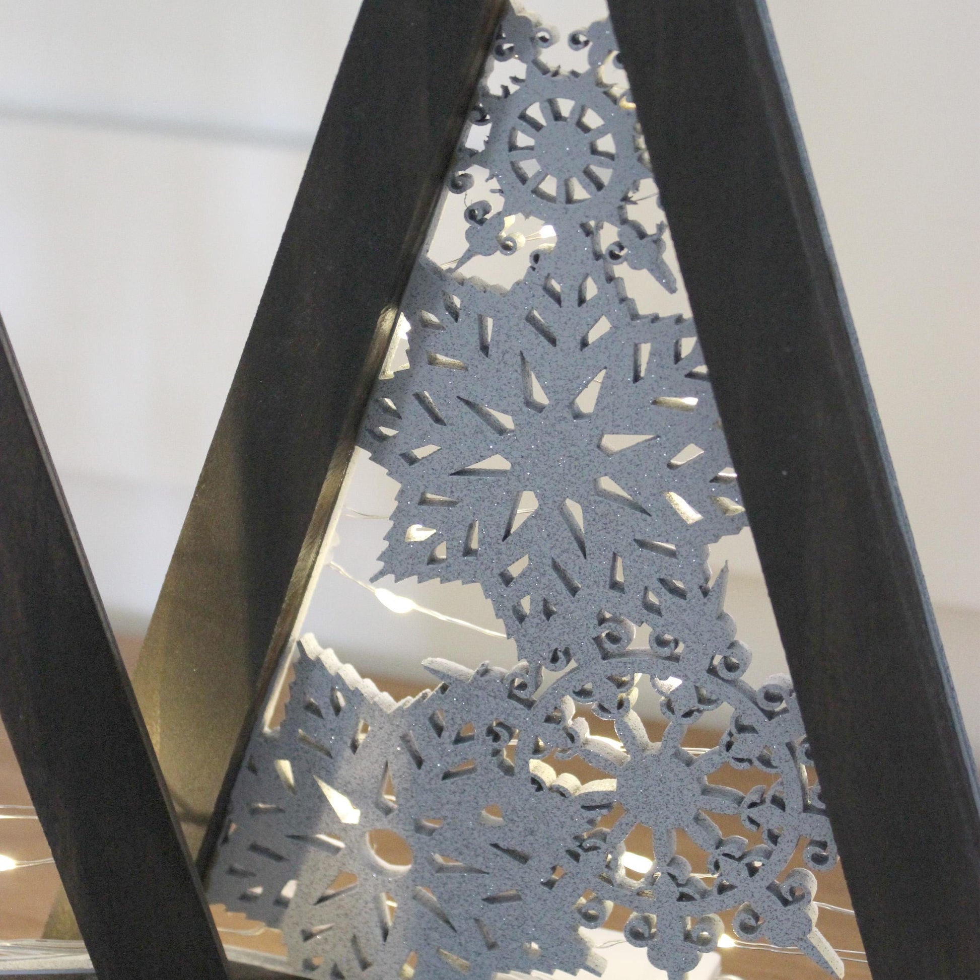 Modern Wooden Farmhouse Lighted Christmas Tree, Rustic Holiday Fireplace Mantel Decoration, Minimal Table top Centerpiece Decor, Shelf Decor