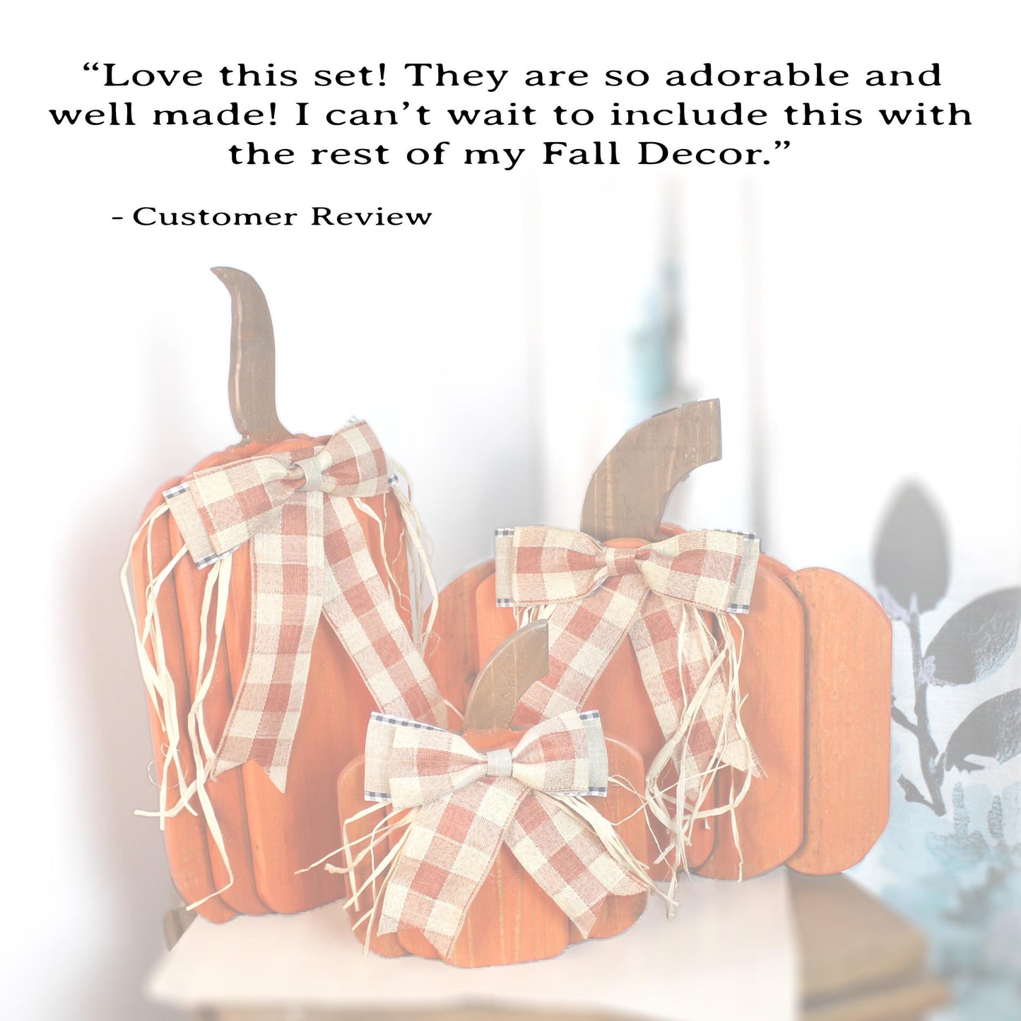 Rustic Wooden Pumpkin Set of 3 – Handcrafted Farmhouse Fall Decor – Porch, Fireplace, or Thanksgiving Table Display