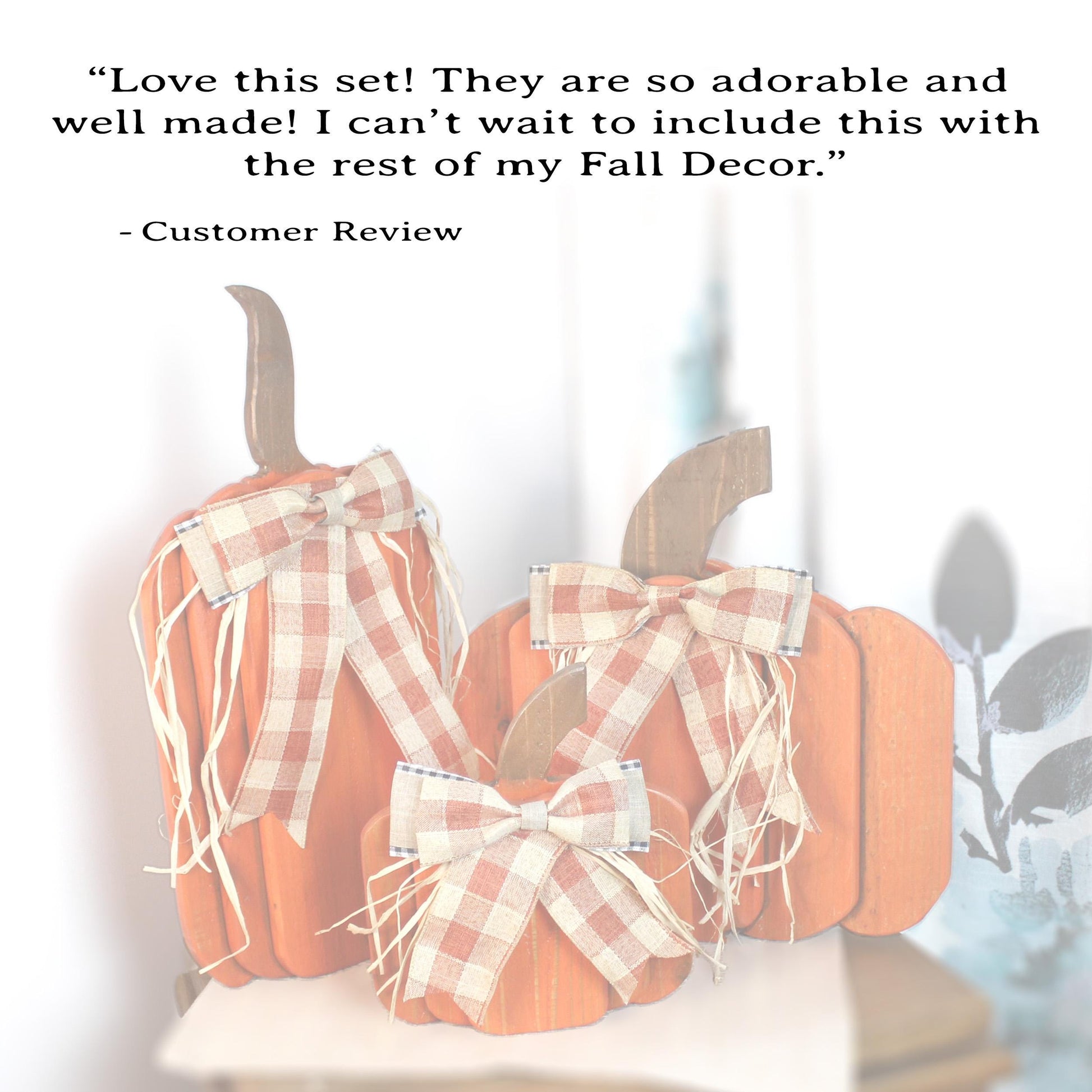 Rustic Wooden Pumpkin Set of 3 – Handcrafted Farmhouse Fall Decor – Porch, Fireplace, or Thanksgiving Table Display