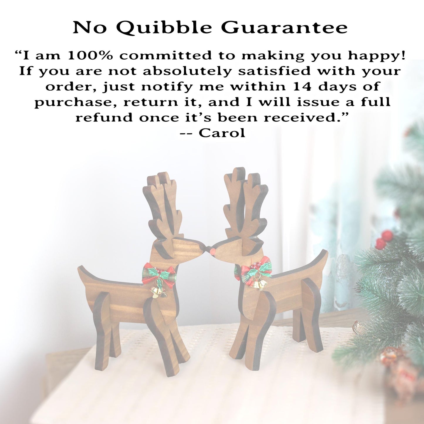 Rustic Wooden Christmas Reindeer Set of 2, Modern Farmhouse Decor, Antique White or Brown, Fireplace Mantel Decoration, Tabletop Centerpiece