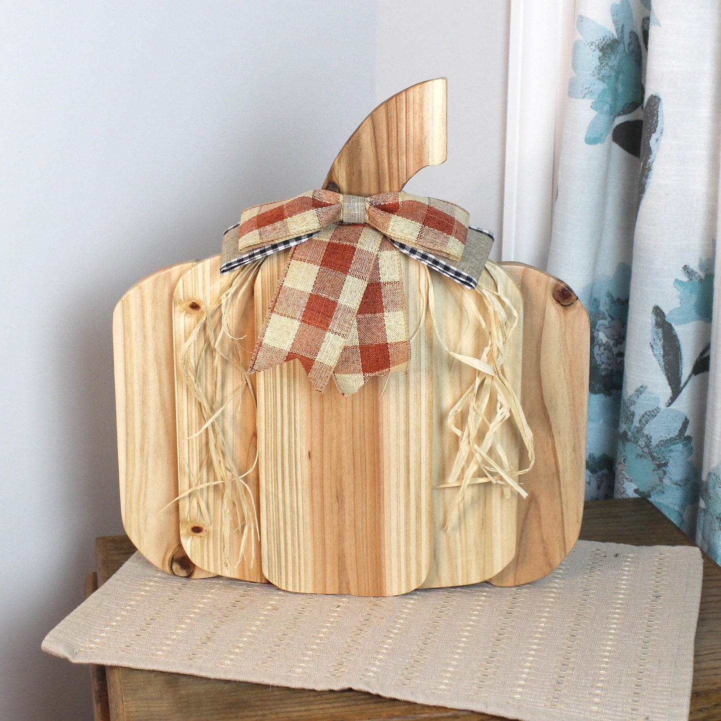 Handcrafted Rustic Farmhouse Cedar Wooden Pumpkin, Fall Porch Decor, Decorative Halloween Fireplace Gift, Autumn Thanksgiving Decoration