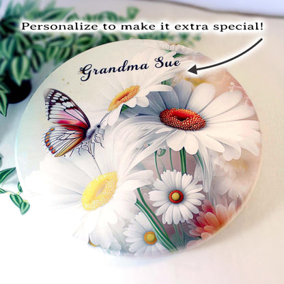 Daisies And Butterflies Lazy Susan, Custom Personalized Kitchen & Bath Organizer, Dining Table Centerpiece, Housewarming Gift, Size Varies