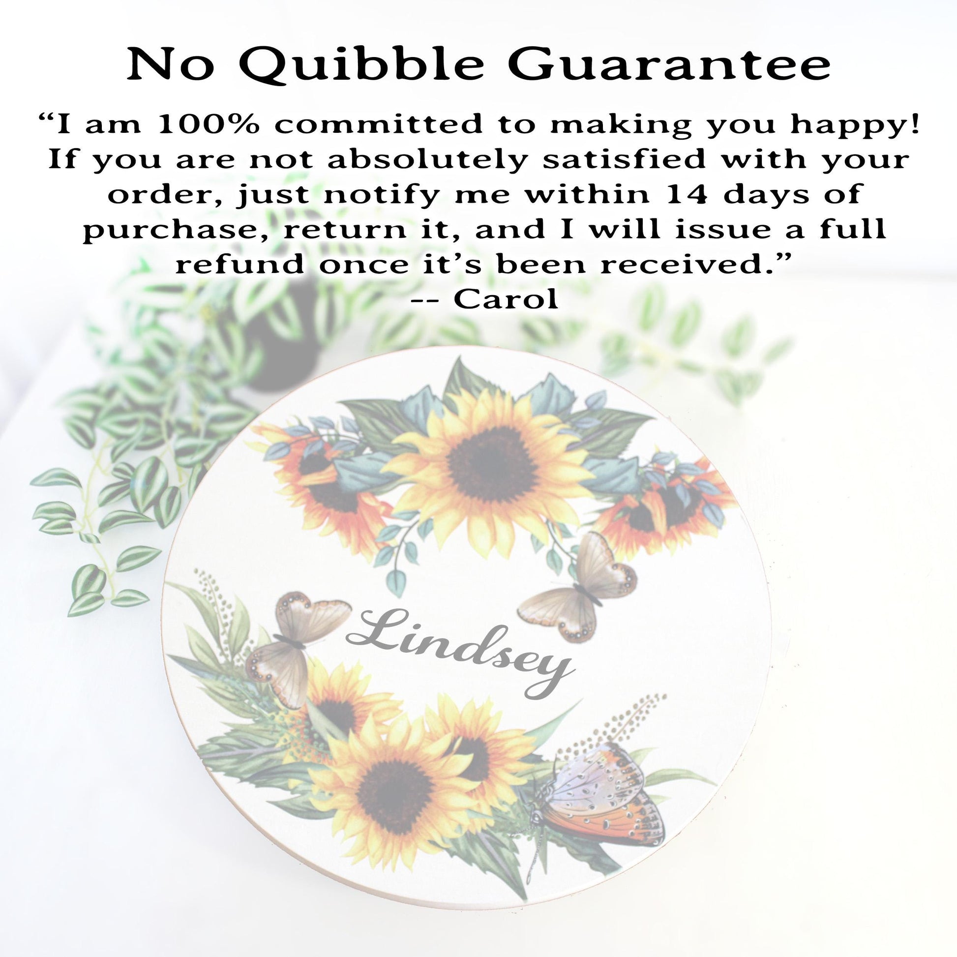 Personalized Sunflowers and Butterflies Wood Lazy Susan, Lazy Susan Turntable, Unique Custom Centerpiece Bath Counter Organizer, Sizes Vary