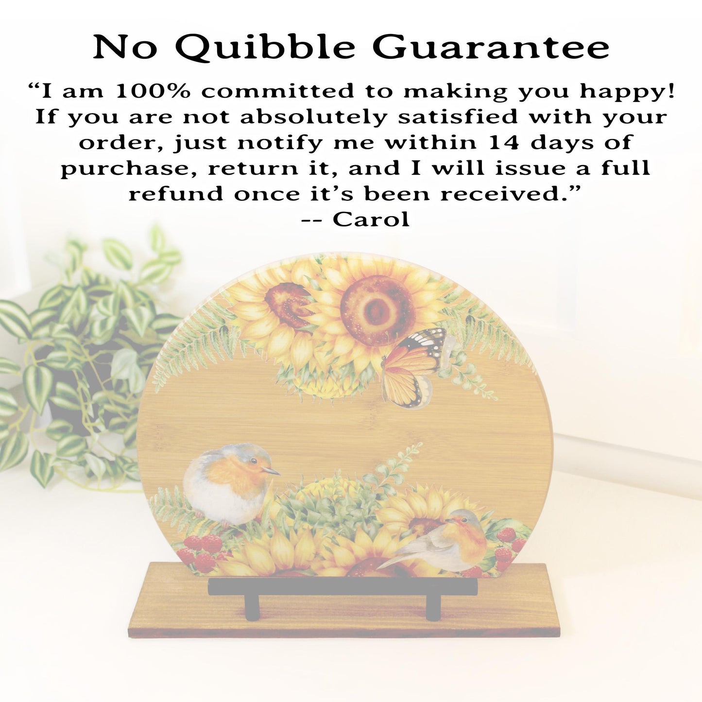 Personalized Sunflowers and Birds Cookbook Stand, Decorative Kitchen Counter Home Decor, Recipe Book Holder, Tablet Ipad Stand Gift