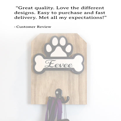 Personalized Wall Mounted Coat Rack, Wooden Key Holder, Bathroom Pool Towel Hook, Dog Leash Holder, Dog Lovers Gift
