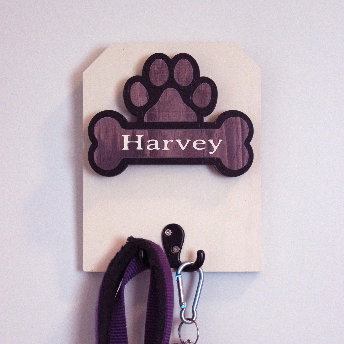 Personalized Wall Mounted Coat Rack, Wooden Key Holder, Bathroom Pool Towel Hook, Dog Leash Holder, Dog Lovers Gift