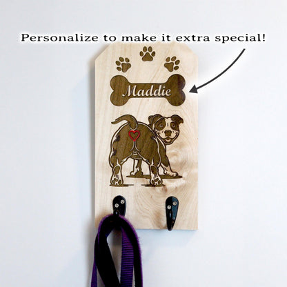 Personalized Wall Mounted Coat Rack, Wooden Key Holder, Bathroom Pool Towel Hook, Dog Leash Holder, Dog Lovers Gift