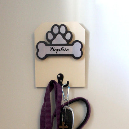 Personalized Wall Mounted Coat Rack, Wooden Key Holder, Bathroom Pool Towel Hook, Dog Leash Holder, Dog Lovers Gift