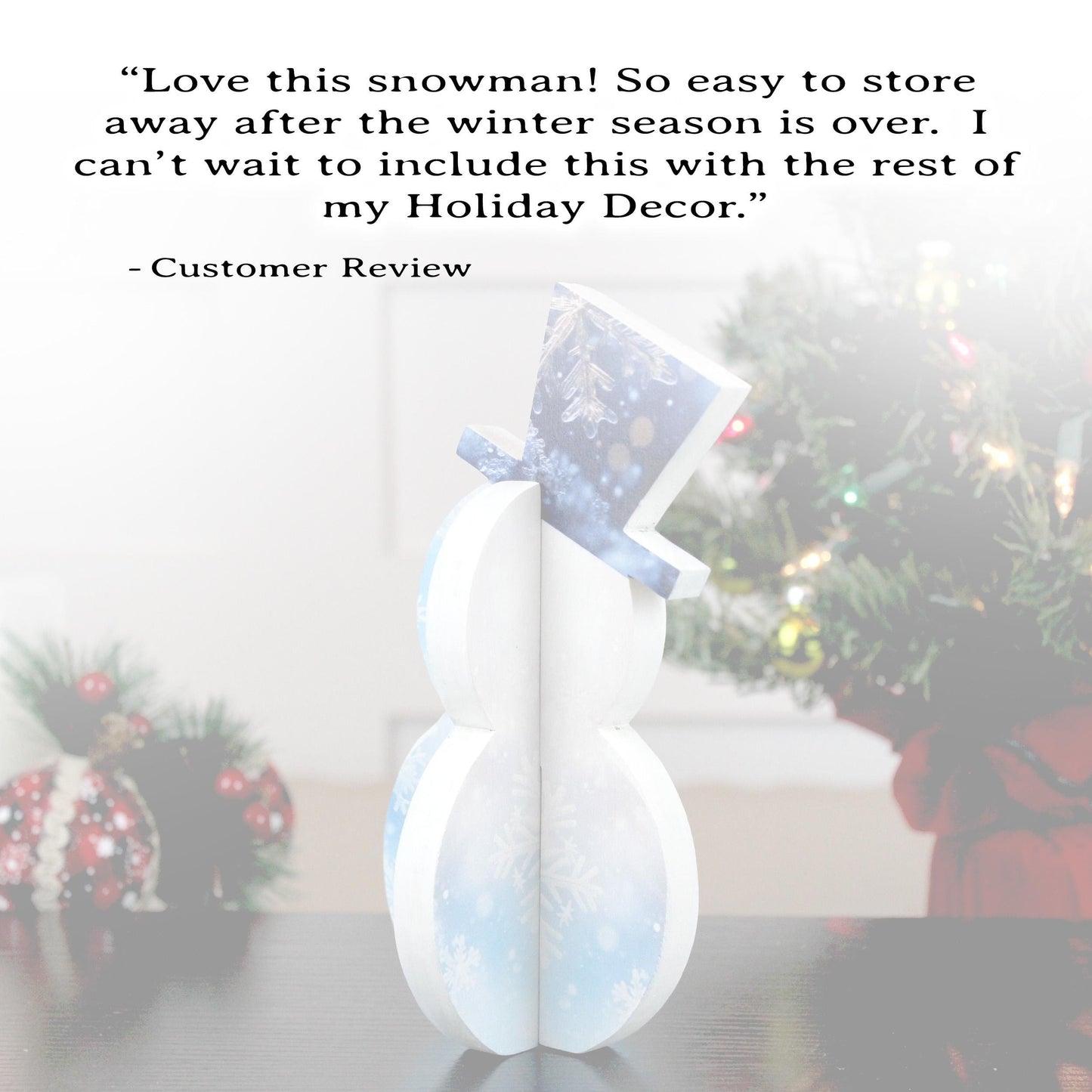 Rustic Snowman Shelf Sitter – Pine Wood Christmas Decor, Chubby Snowman for Holiday Mantels & Farmhouse Shelves